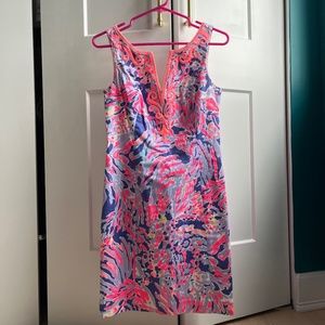 Lilly Pulitzer Shift Mini Dress with Beading, size 2